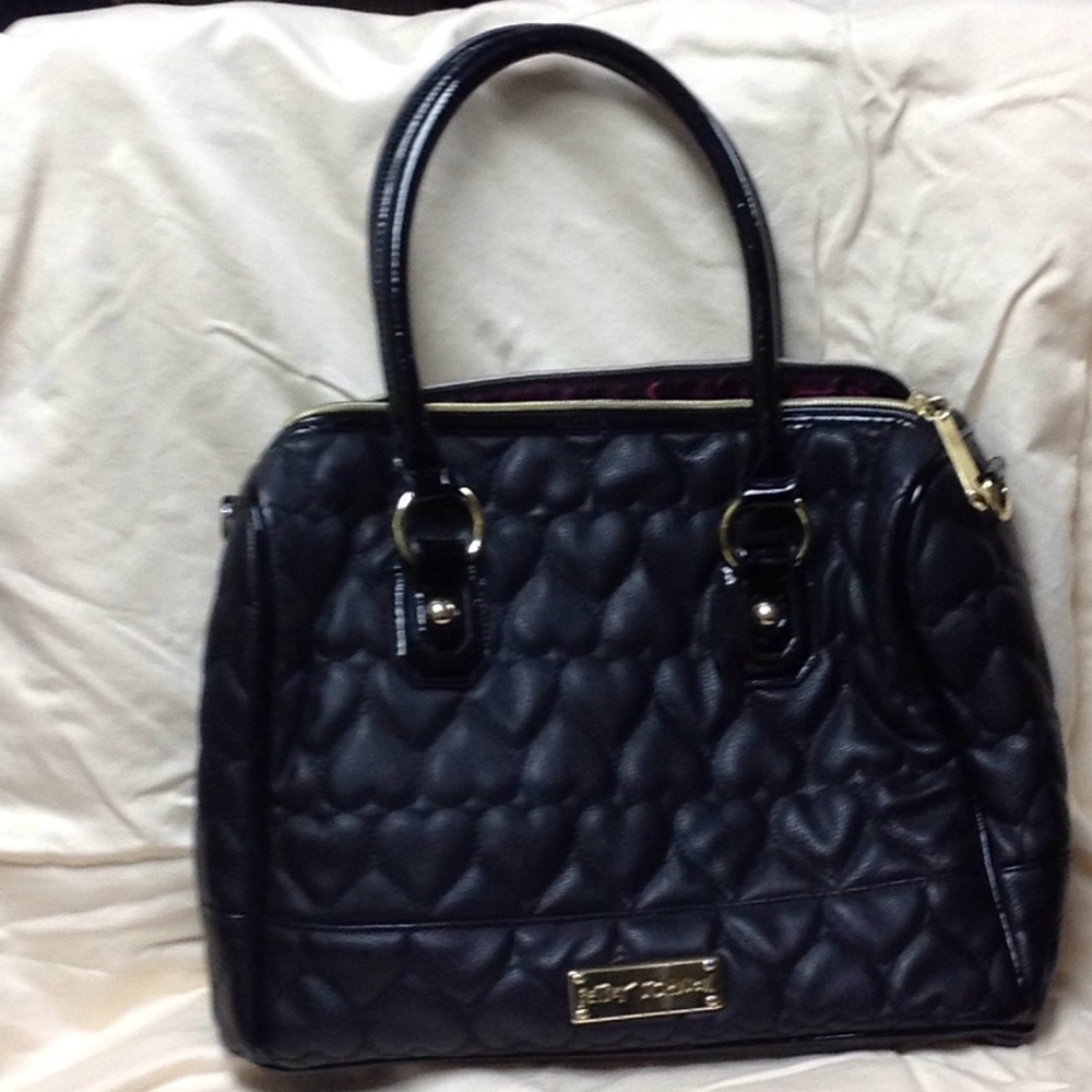 Black puffy heart Betsy Johnson bag